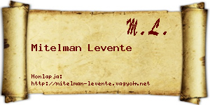 Mitelman Levente névjegykártya